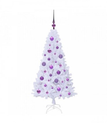 vidaXL Artificial Christmas Tree White 120 cm PVC and Steel