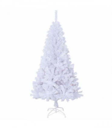 vidaXL Artificial Christmas Tree White 120 cm PVC and Steel