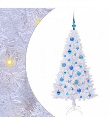 vidaXL Artificial Christmas Tree White 120 cm PVC and Steel