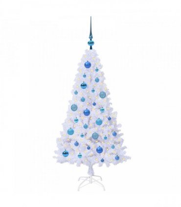 vidaXL Artificial Christmas Tree White 120 cm PVC and Steel