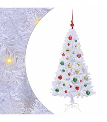 vidaXL Artificial Christmas Tree White 120 cm PVC and Steel