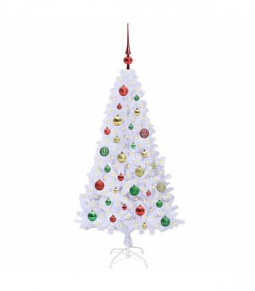 vidaXL Artificial Christmas Tree White 120 cm PVC and Steel