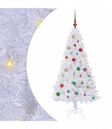 vidaXL Artificial Christmas Tree White 150 cm PVC and Steel