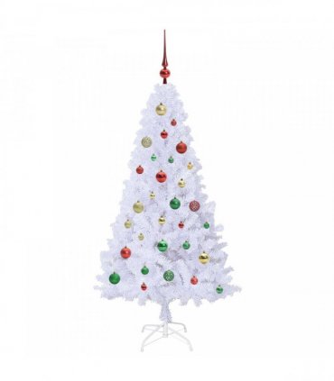 vidaXL Artificial Christmas Tree White 150 cm PVC and Steel