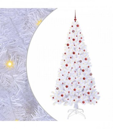 vidaXL Artificial Christmas Tree White 240 cm PVC and Steel
