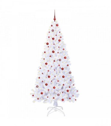 vidaXL Artificial Christmas Tree White 240 cm PVC and Steel