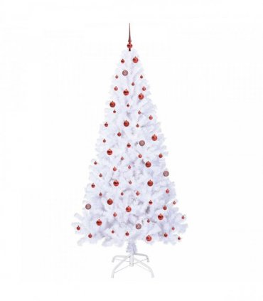 vidaXL Artificial Christmas Tree White 240 cm PVC and Steel