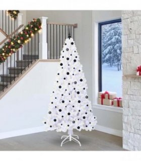 vidaXL Artificial Christmas Tree White 240 cm PVC and Steel