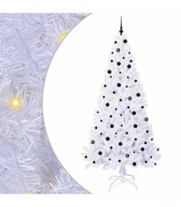 vidaXL Artificial Christmas Tree White 240 cm PVC and Steel