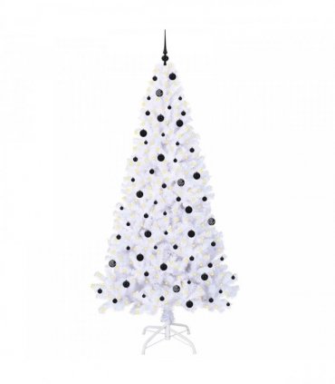 vidaXL Artificial Christmas Tree White 240 cm PVC and Steel