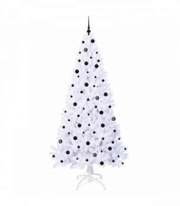 vidaXL Artificial Christmas Tree White 240 cm PVC and Steel