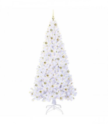 vidaXL Artificial Christmas Tree White 240 cm PVC and Steel