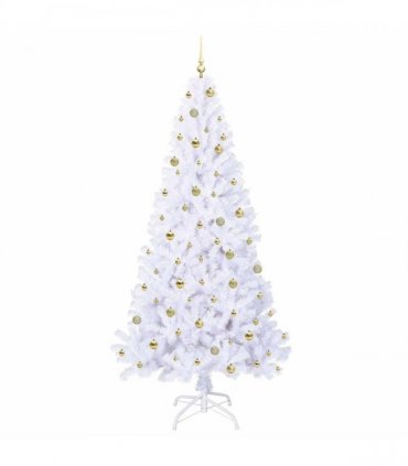 vidaXL Artificial Christmas Tree White 240 cm PVC and Steel