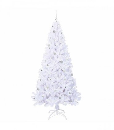 vidaXL Artificial Christmas Tree White 240 cm PVC and Steel