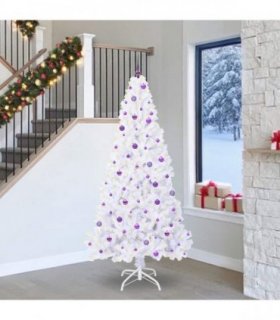 vidaXL Artificial Christmas Tree White 240 cm PVC and Steel