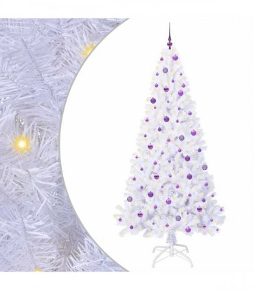 vidaXL Artificial Christmas Tree White 240 cm PVC and Steel