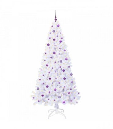 vidaXL Artificial Christmas Tree White 240 cm PVC and Steel