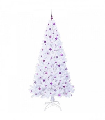vidaXL Artificial Christmas Tree White 240 cm PVC and Steel