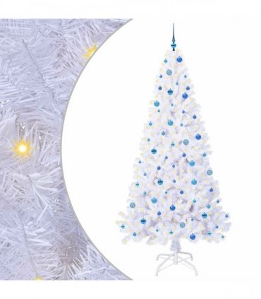 vidaXL Artificial Christmas Tree White 240 cm PVC and Steel