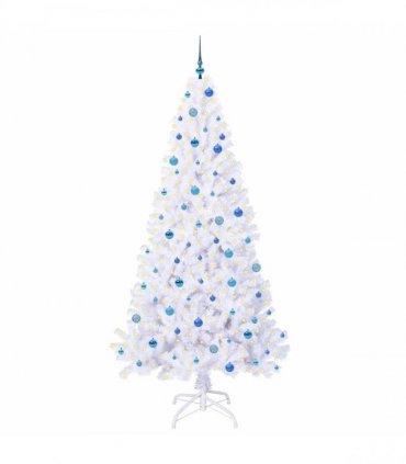 vidaXL Artificial Christmas Tree White 240 cm PVC and Steel