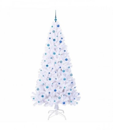 vidaXL Artificial Christmas Tree White 240 cm PVC and Steel