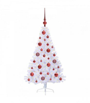 vidaXL Artificial Christmas Tree White 120 cm PVC and Steel