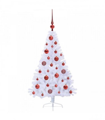 vidaXL Artificial Christmas Tree White 120 cm PVC and Steel