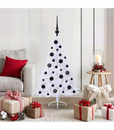 vidaXL Artificial Christmas Tree White 120 cm PVC and Steel
