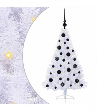 vidaXL Artificial Christmas Tree White 120 cm PVC and Steel