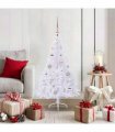 vidaXL Artificial Christmas Tree White 120 cm PVC and Steel