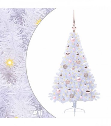 vidaXL Artificial Christmas Tree White 120 cm PVC and Steel