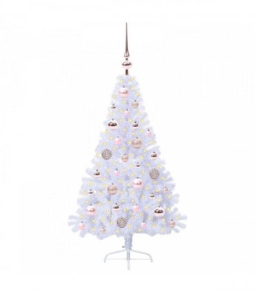 vidaXL Artificial Christmas Tree White 120 cm PVC and Steel