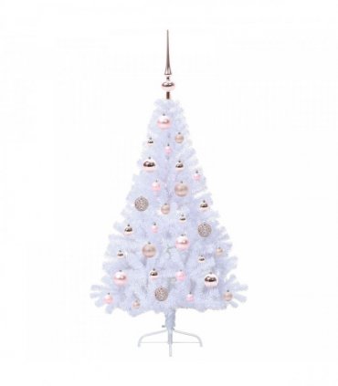 vidaXL Artificial Christmas Tree White 120 cm PVC and Steel