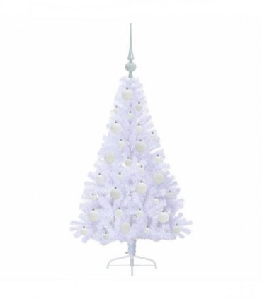 vidaXL Artificial Christmas Tree White 120 cm PVC and Steel