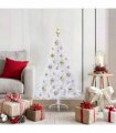 vidaXL Artificial Christmas Tree White 120 cm PVC and Steel