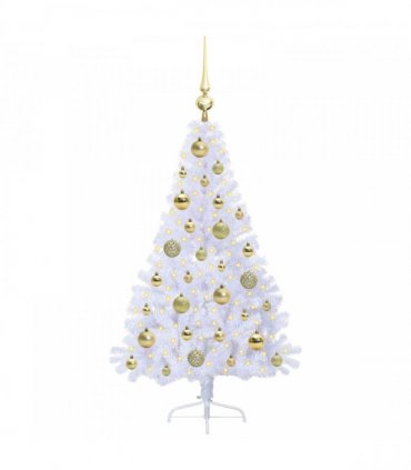 vidaXL Artificial Christmas Tree White 120 cm PVC and Steel