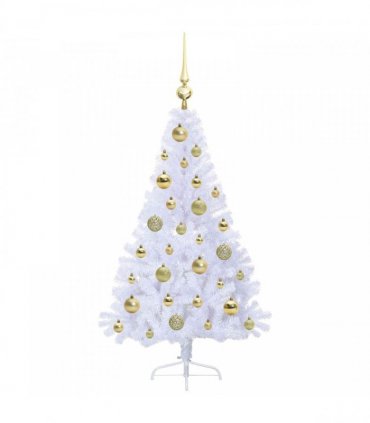 vidaXL Artificial Christmas Tree White 120 cm PVC and Steel