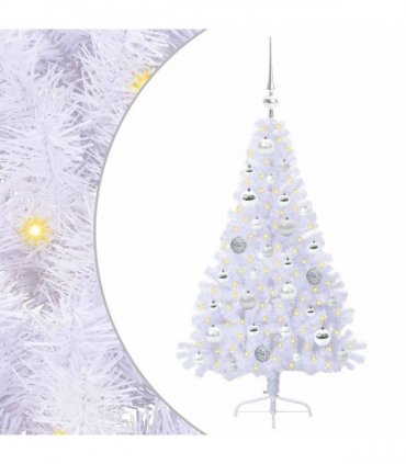 vidaXL Artificial Christmas Tree White 120 cm PVC and Steel