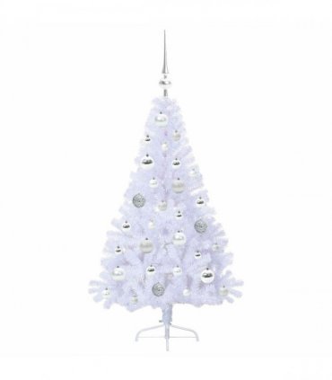 vidaXL Artificial Christmas Tree White 120 cm PVC and Steel