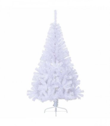vidaXL Artificial Christmas Tree White 120 cm PVC and Steel