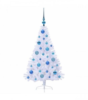 vidaXL Artificial Christmas Tree White 120 cm PVC and Steel