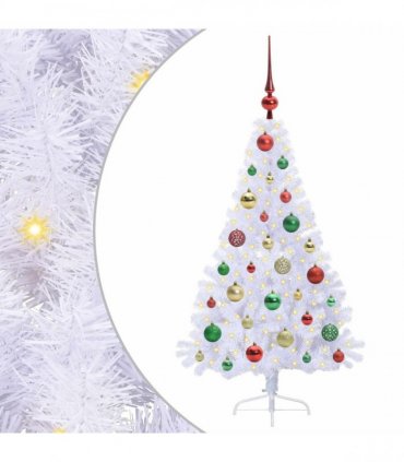 vidaXL Artificial Christmas Tree White 120 cm PVC and Steel