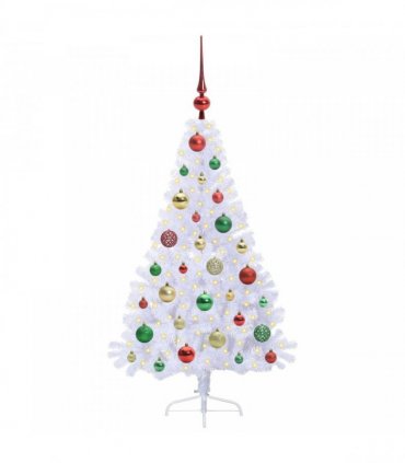 vidaXL Artificial Christmas Tree White 120 cm PVC and Steel