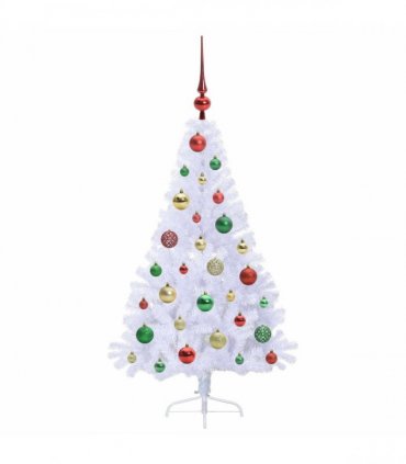 vidaXL Artificial Christmas Tree White 120 cm PVC and Steel