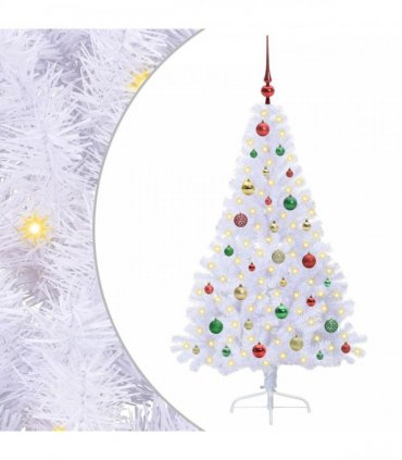vidaXL Artificial Christmas Tree White 150 cm PVC and Steel