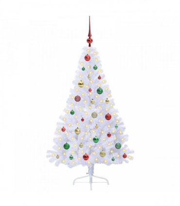 vidaXL Artificial Christmas Tree White 150 cm PVC and Steel