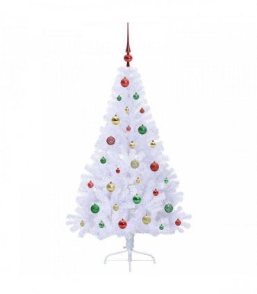 vidaXL Artificial Christmas Tree White 150 cm PVC and Steel