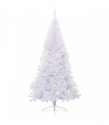 vidaXL Artificial Christmas Tree with Stand White 240 cm PVC and Steel