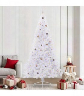 vidaXL Artificial Christmas Tree White 240 cm PVC and Plastic