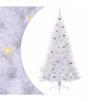 vidaXL Artificial Christmas Tree White 240 cm PVC and Plastic